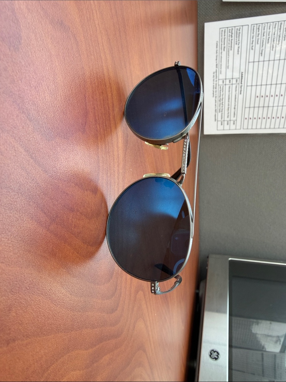 Valentino Blue Lens Round Sunglasses